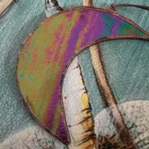 STAINED GLASS WANING CRESCENT MOON PHASE SUNCATCHER